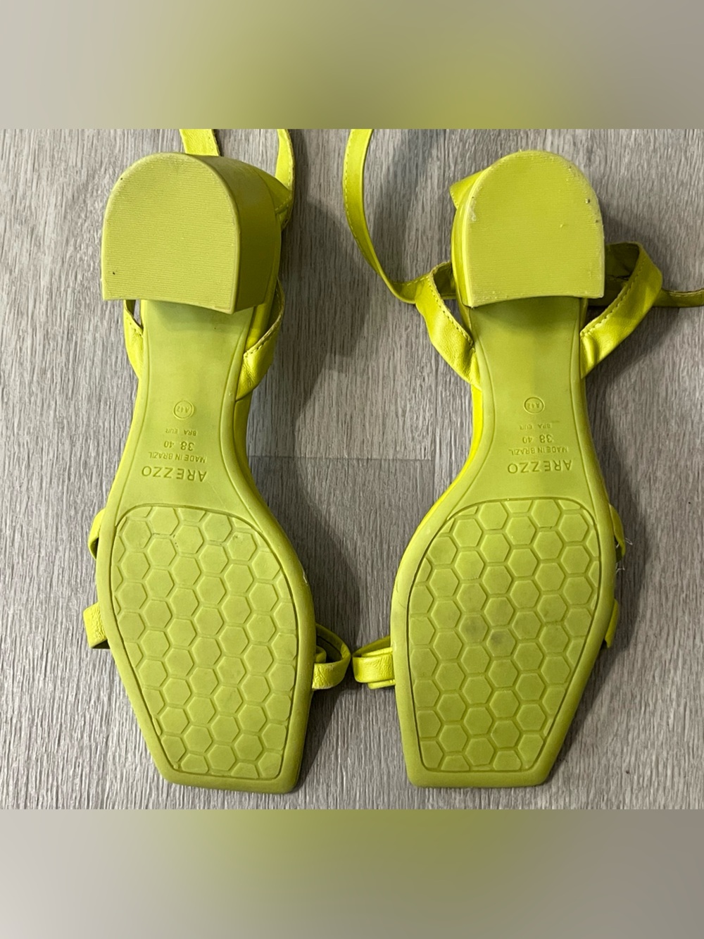 Arezzo Bright Green Strappy Heel Sandals Fairy Festival Vacation Casual Party - Picture 4 of 16